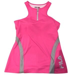 FILA Neon Pink 3/4 Zipper Racerback Padded Tank